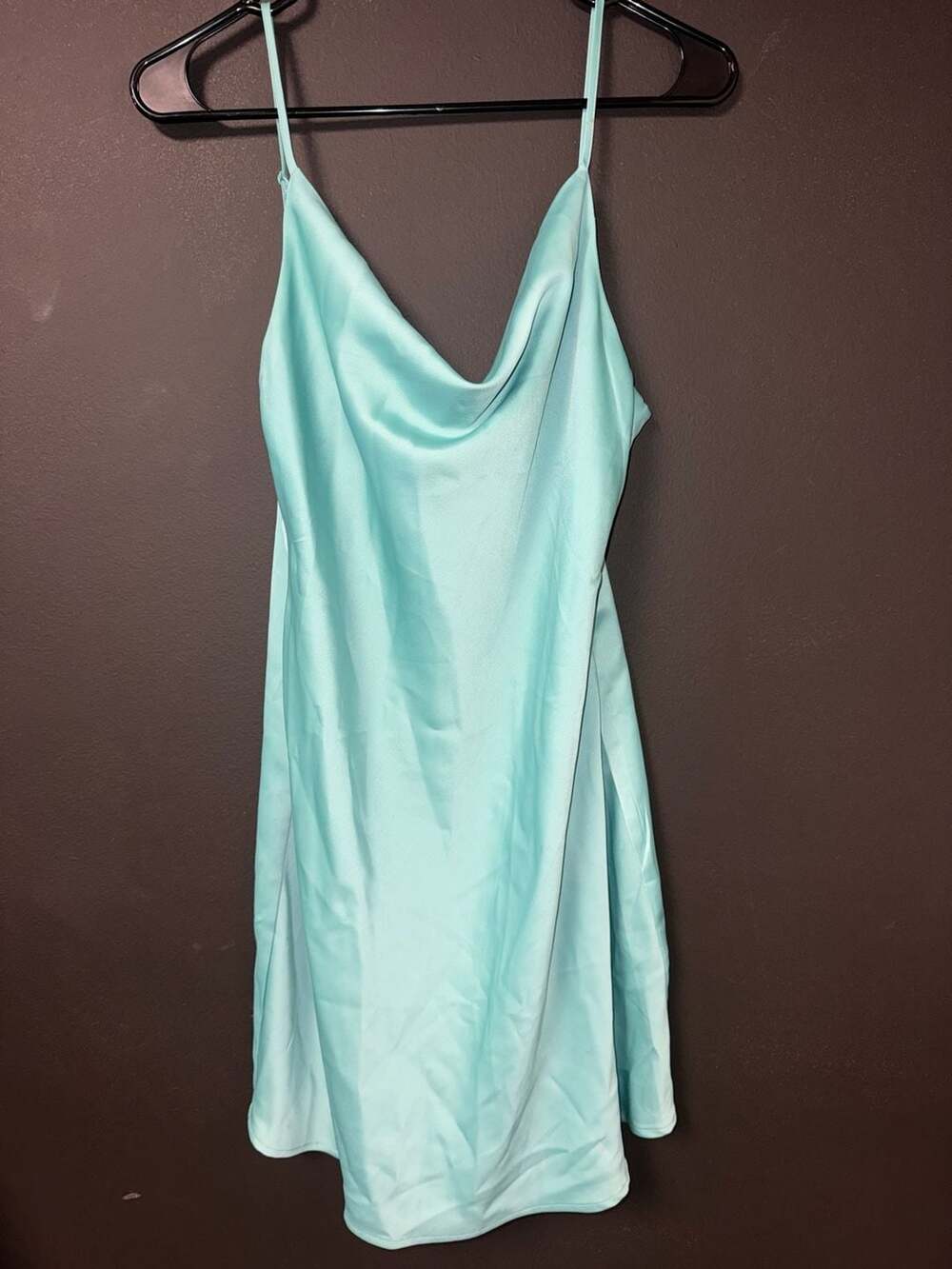 Urban Outfitters Mallory Cowl Neck Satin Mini Slip Dress, Size M